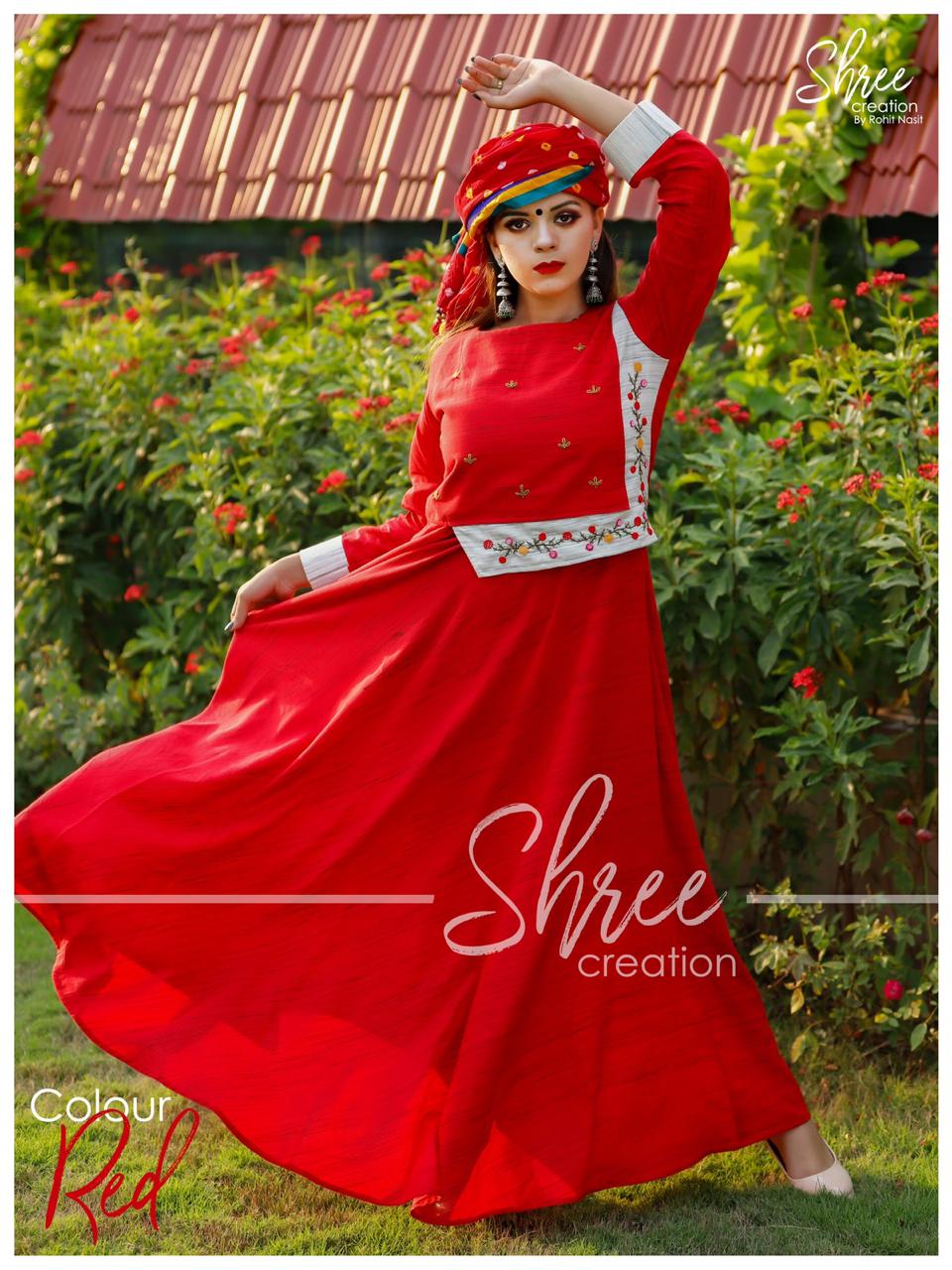 Navyariti Vol-1 By Shree Creation Beautiful Designer Stylish Colorful Fancy Party Wear & Ethnic Wear & Ready To Wear Heavy Rayon & Muslin Kurtis At Wholesale Price