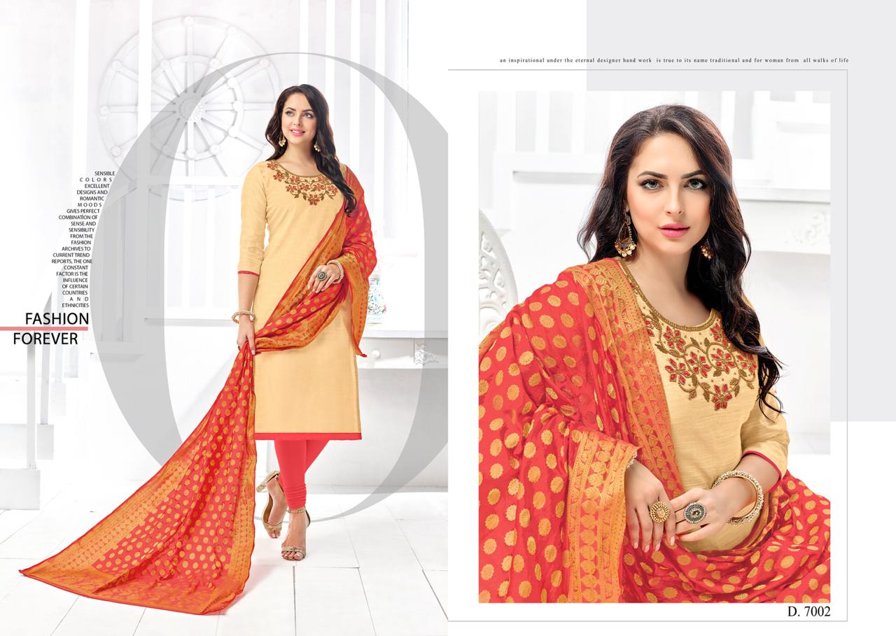 Naysa Vol-3 By Assian Art 7001 To 7012 Series Beautiful Stylish Fancy Colorful Casual Wear & Ethnic Wear Slub Modal Silk Embroidered Dresses At Wholesale Price