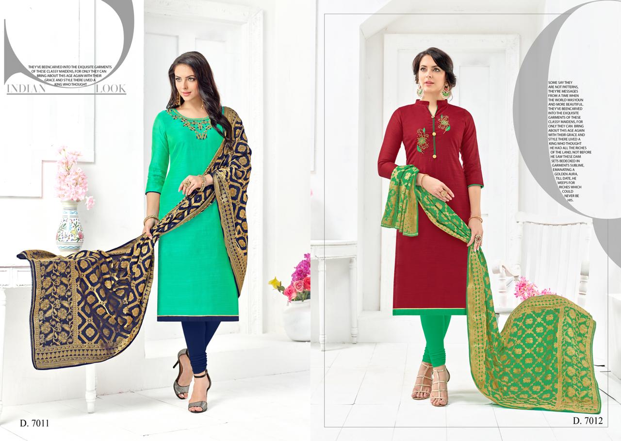 Naysa Vol-3 By Assian Art 7001 To 7012 Series Beautiful Stylish Fancy Colorful Casual Wear & Ethnic Wear Slub Modal Silk Embroidered Dresses At Wholesale Price