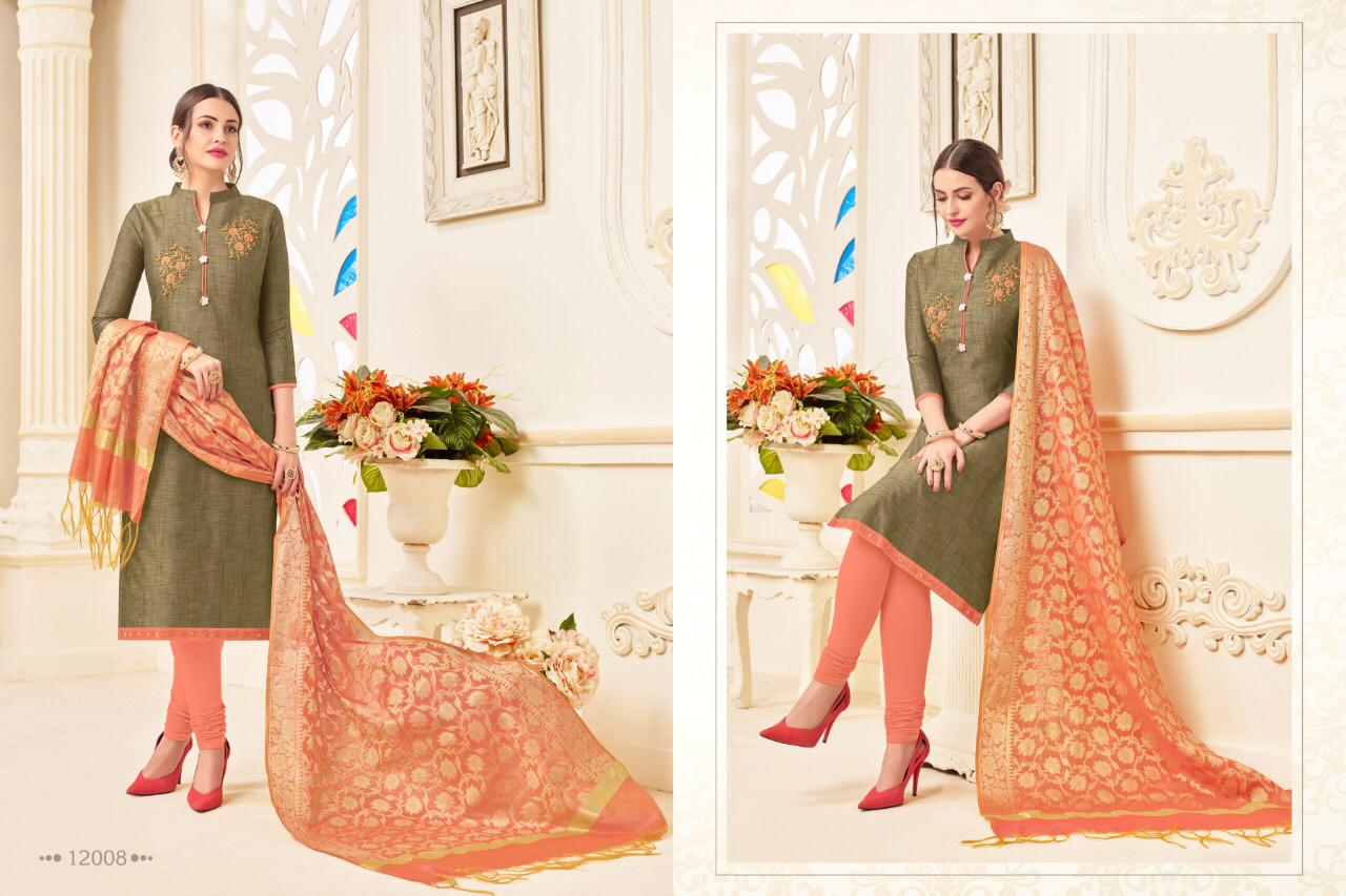 Naysa Vol-4 By Assian Art 12001 To 12012 Series Beautiful Stylish Fancy Colorful Casual Wear & Ethnic Wear Pure Banarasi Embroidered Dresses At Wholesale Price