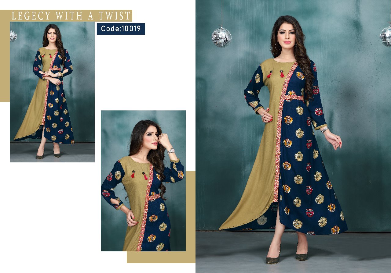 Naysha By Neeti Creation 50018 To 50022 Series Stylish Fancy Beautiful Colorful Casual Wear & Ethnic Wear Heavy Rayon Print & Plain Kurtis At Wholesale Price