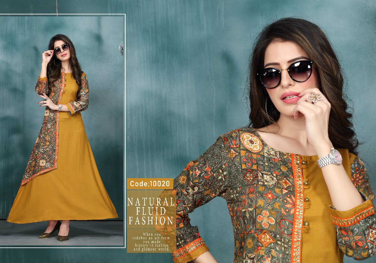 Naysha By Neeti Creation 50018 To 50022 Series Stylish Fancy Beautiful Colorful Casual Wear & Ethnic Wear Heavy Rayon Print & Plain Kurtis At Wholesale Price