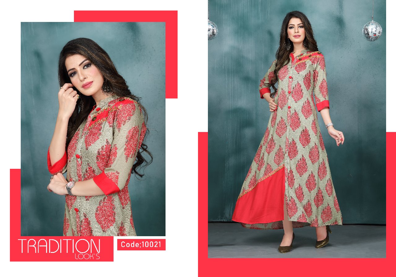Naysha By Neeti Creation 50018 To 50022 Series Stylish Fancy Beautiful Colorful Casual Wear & Ethnic Wear Heavy Rayon Print & Plain Kurtis At Wholesale Price