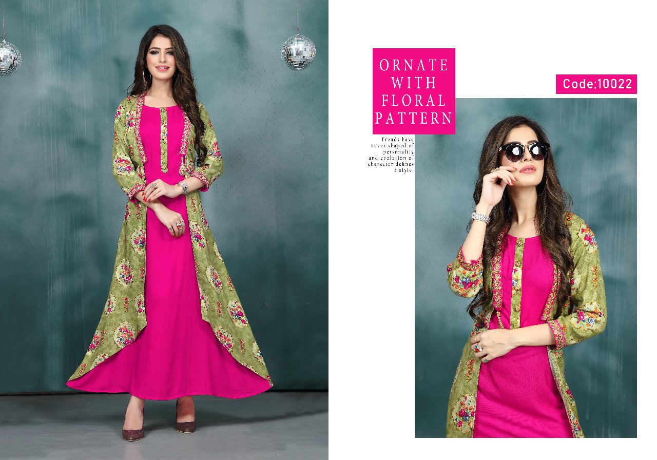 Naysha By Neeti Creation 50018 To 50022 Series Stylish Fancy Beautiful Colorful Casual Wear & Ethnic Wear Heavy Rayon Print & Plain Kurtis At Wholesale Price
