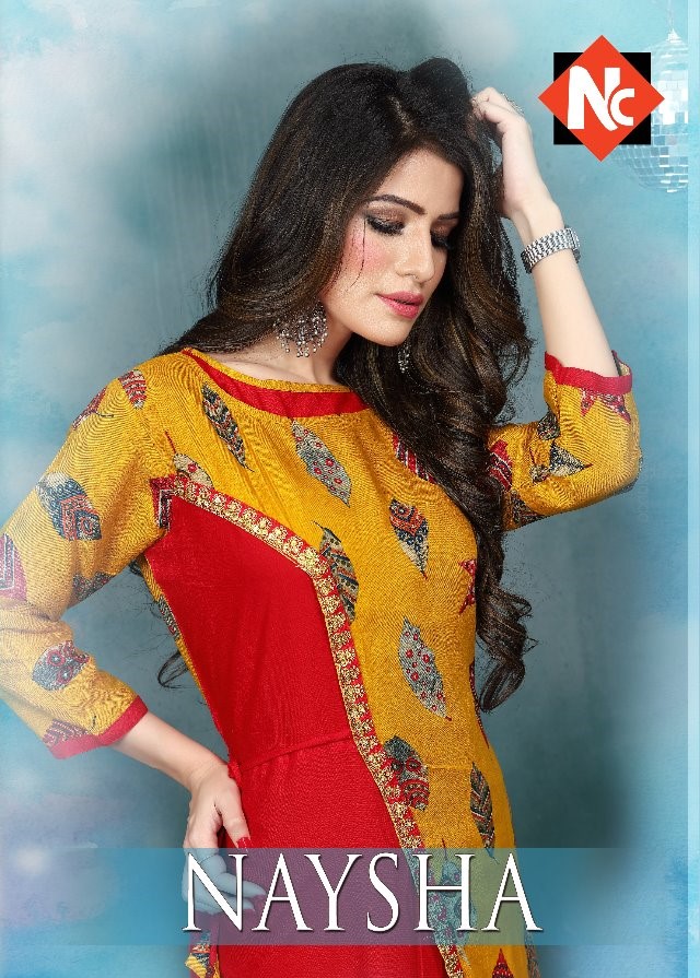 Naysha By Neeti Creation 50018 To 50022 Series Stylish Fancy Beautiful Colorful Casual Wear & Ethnic Wear Heavy Rayon Print & Plain  Kurtis At Wholesale Price