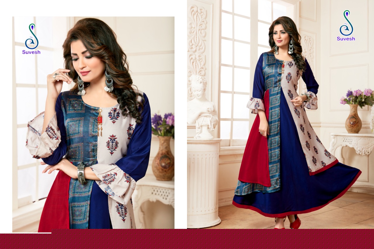 Nayyab By Suvesh 101 To 105 Series Beautiful Colorful Stylish Fancy Casual Wear & Ethnic Wear & Ready To Wear Muslin Digital Print Kurtis At Wholesale Price