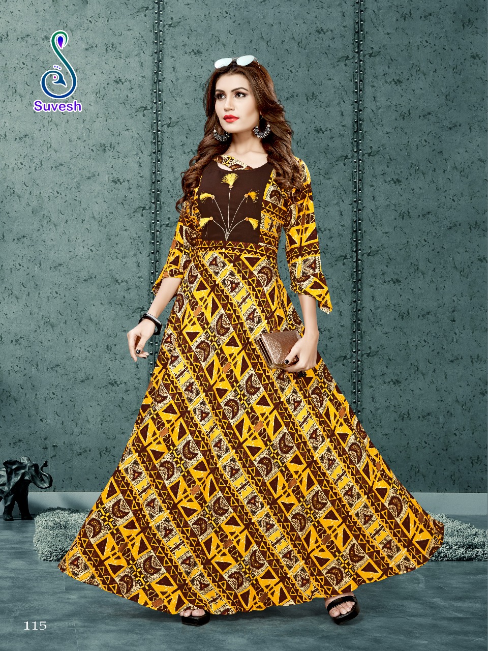 Nazakat Vol-3 By Suvesh 115 To 121 Series Beautiful Stylish Fancy Colorful Casual Wear & Ethnic Wear & Ready To Wear Heavy Rayon Printed Kurtis At Wholesale Price