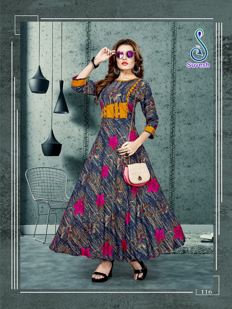 Nazakat Vol-3 By Suvesh 115 To 121 Series Beautiful Stylish Fancy Colorful Casual Wear & Ethnic Wear & Ready To Wear Heavy Rayon Printed Kurtis At Wholesale Price
