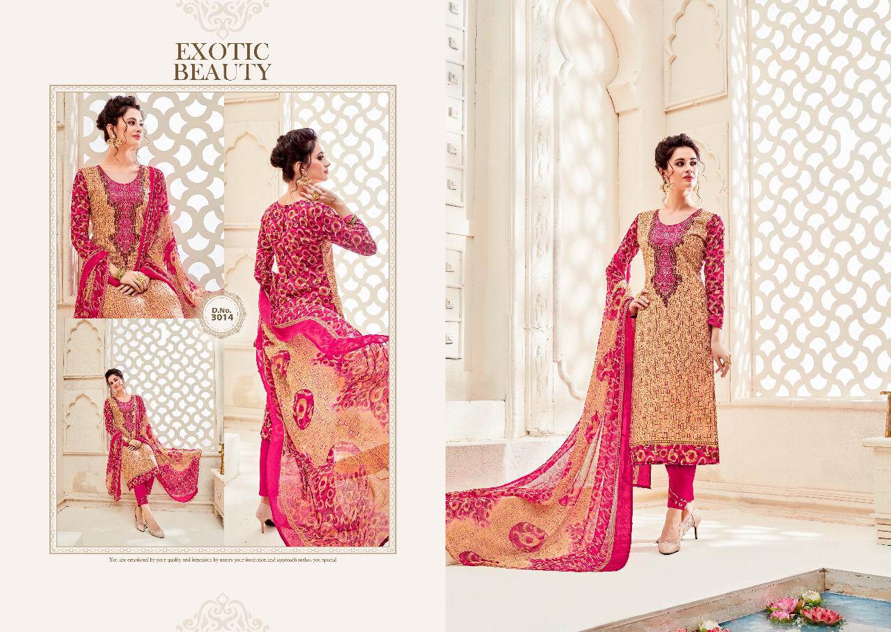 Nazakat Vol-4 By Ravi Creation 3013 To 3020 Series Beautiful Winter Suits Collection Stylish Fancy Colorful Casual Wear & Ethnic Wear Semi Cotton Printed With Embroidery Dresses At Wholesale Price