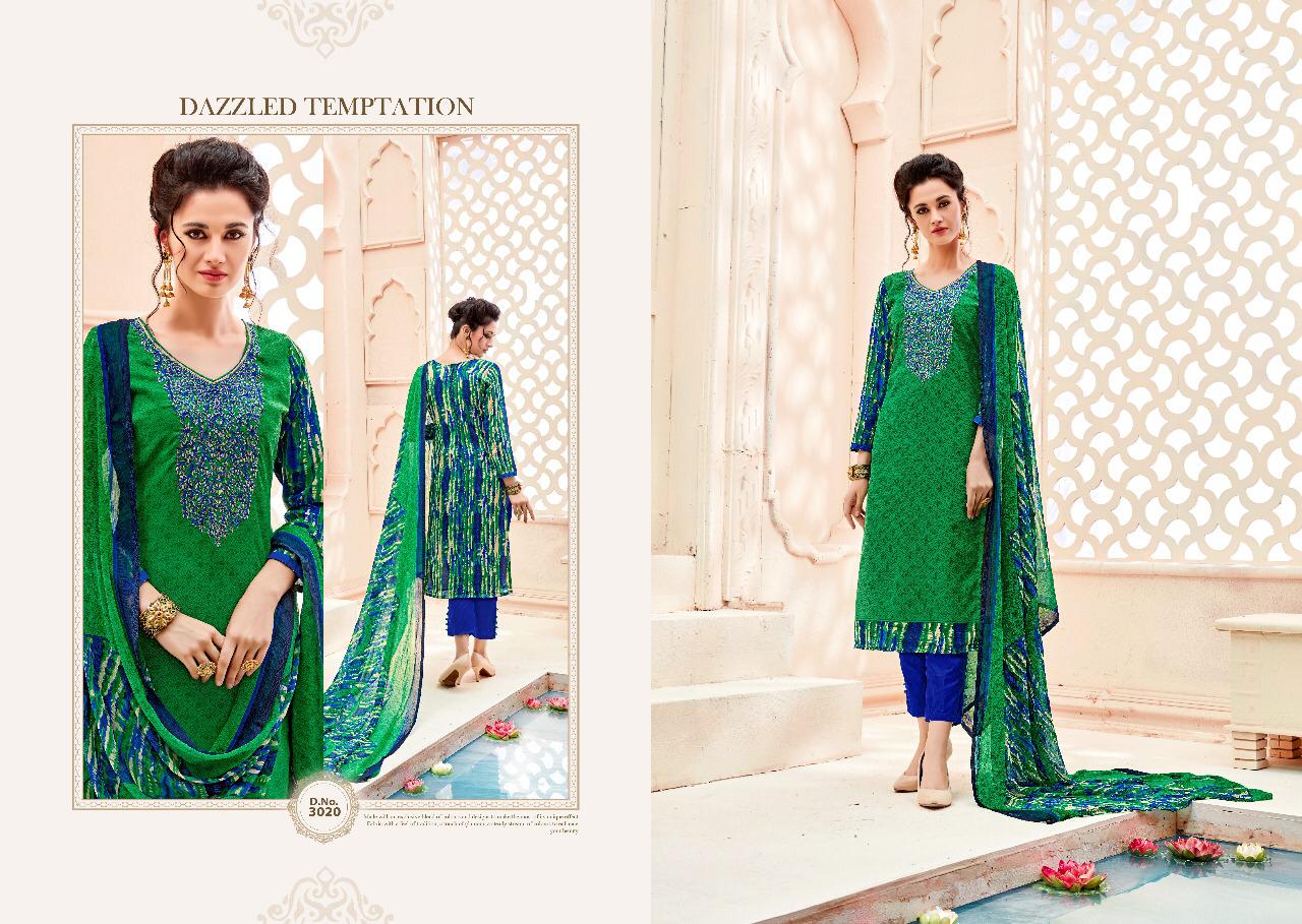 Nazakat Vol-4 By Ravi Creation 3013 To 3020 Series Beautiful Winter Suits Collection Stylish Fancy Colorful Casual Wear & Ethnic Wear Semi Cotton Printed With Embroidery Dresses At Wholesale Price