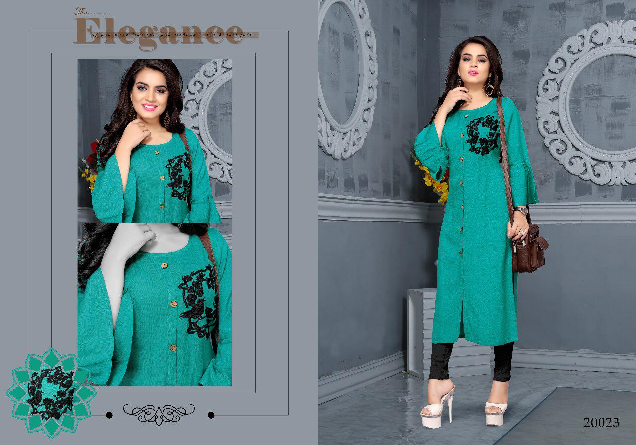 Nazakat By Neeti Creation 20021 To 20027 Series Stylish Fancy Beautiful Colorful Casual Wear & Ethnic Wear Heavy Rayon Flex With Embroidery Kurtis At Wholesale Price