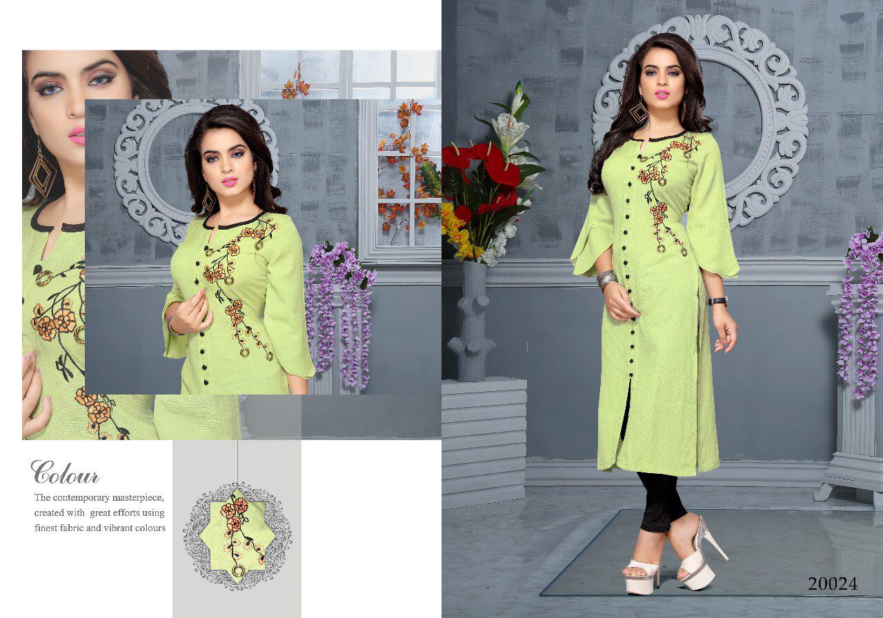 Nazakat By Neeti Creation 20021 To 20027 Series Stylish Fancy Beautiful Colorful Casual Wear & Ethnic Wear Heavy Rayon Flex With Embroidery Kurtis At Wholesale Price