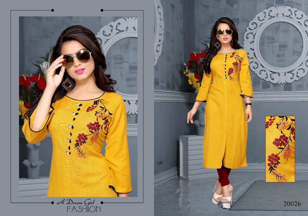 Nazakat By Neeti Creation 20021 To 20027 Series Stylish Fancy Beautiful Colorful Casual Wear & Ethnic Wear Heavy Rayon Flex With Embroidery Kurtis At Wholesale Price