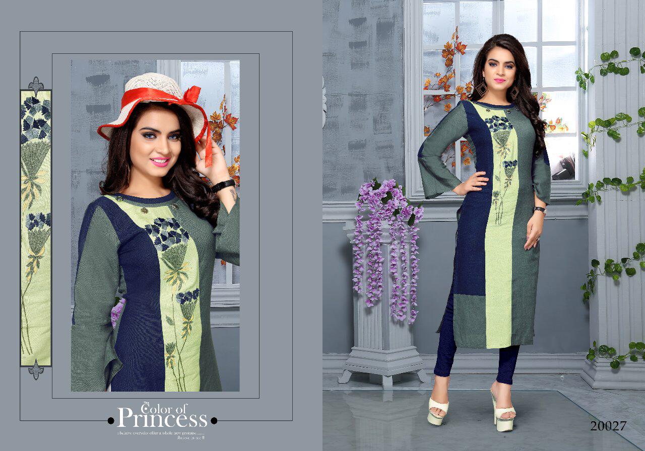Nazakat By Neeti Creation 20021 To 20027 Series Stylish Fancy Beautiful Colorful Casual Wear & Ethnic Wear Heavy Rayon Flex With Embroidery Kurtis At Wholesale Price