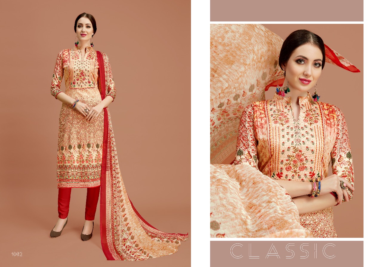 Nazakat By Shri Vijay 1001 To 1010 Series Beautiful Suits Collection Stylish Fancy Colorful Casual Wear & Ethnic Wear Pure Glace Cotton Dresses At Wholesale Price