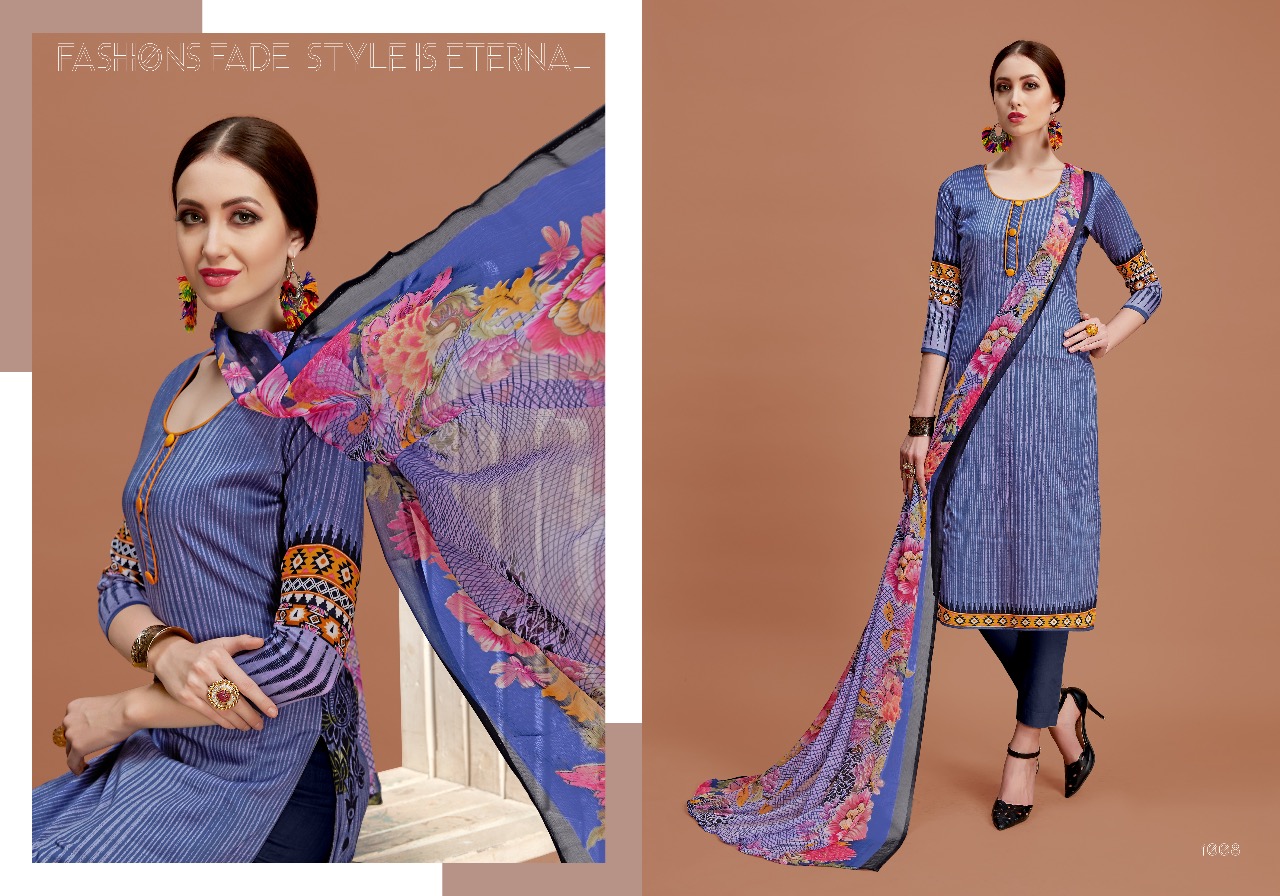 Nazakat By Shri Vijay 1001 To 1010 Series Beautiful Suits Collection Stylish Fancy Colorful Casual Wear & Ethnic Wear Pure Glace Cotton Dresses At Wholesale Price