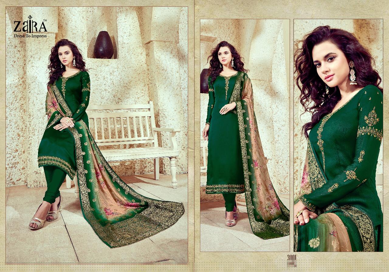Nazakat By Zaira 3001 To 3006 Series Designer Anarkali Suits Bridal Collection Colorful Stylish Fancy Party Wear & Occasional Wear Satin Georgette Embroidered Dresses At Wholesale Price