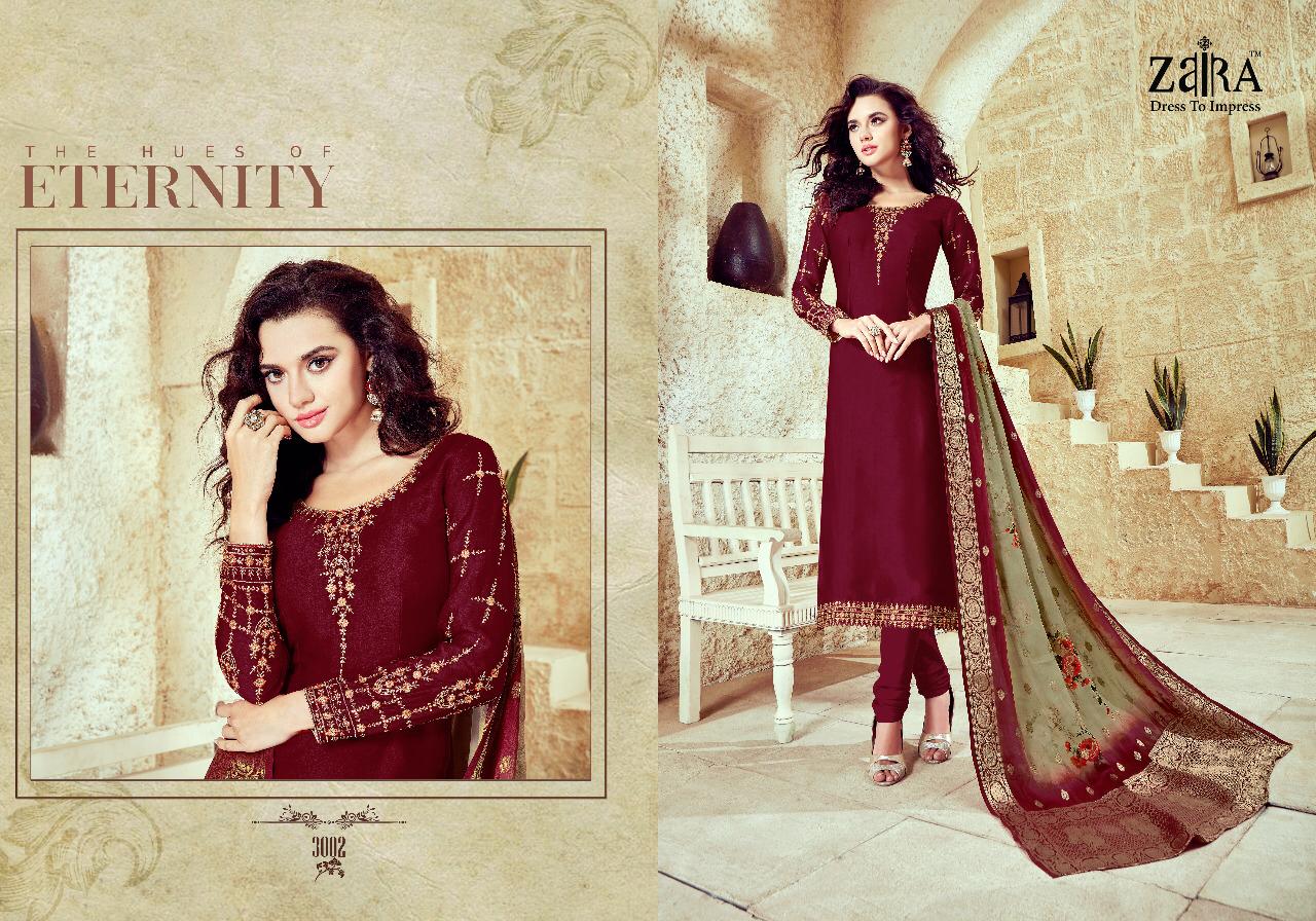 Nazakat By Zaira 3001 To 3006 Series Designer Anarkali Suits Bridal Collection Colorful Stylish Fancy Party Wear & Occasional Wear Satin Georgette Embroidered Dresses At Wholesale Price