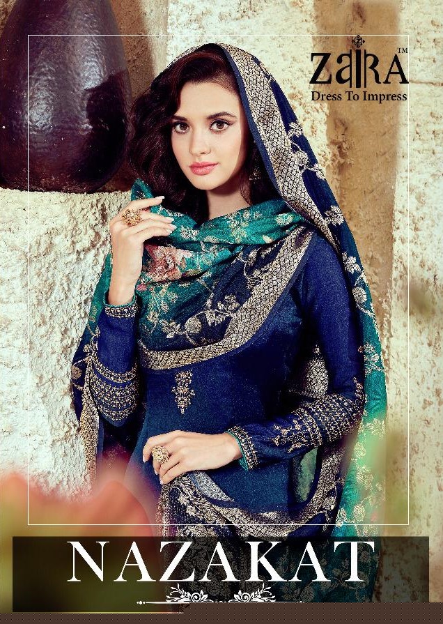 Nazakat By Zaira 3001 To 3006 Series Designer Anarkali Suits Bridal Collection Colorful Stylish Fancy Party Wear & Occasional Wear Satin Georgette Embroidered Dresses At Wholesale Price