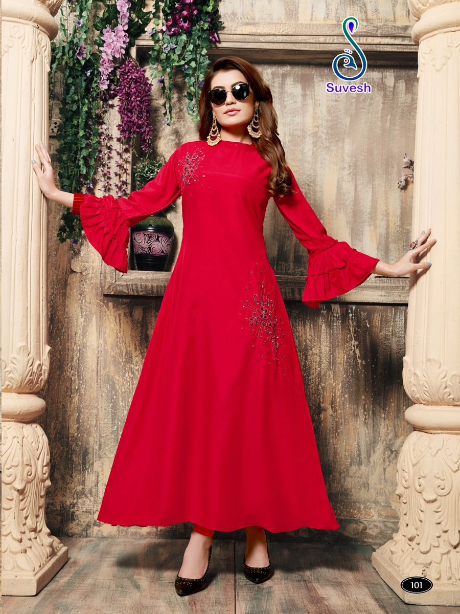Nazam By Suvesh 101 To 106 Series Beautiful Colorful Stylish Fancy Casual Wear & Ethnic Wear & Ready To Wear Maslin Printed Kurtis At Wholesale Price