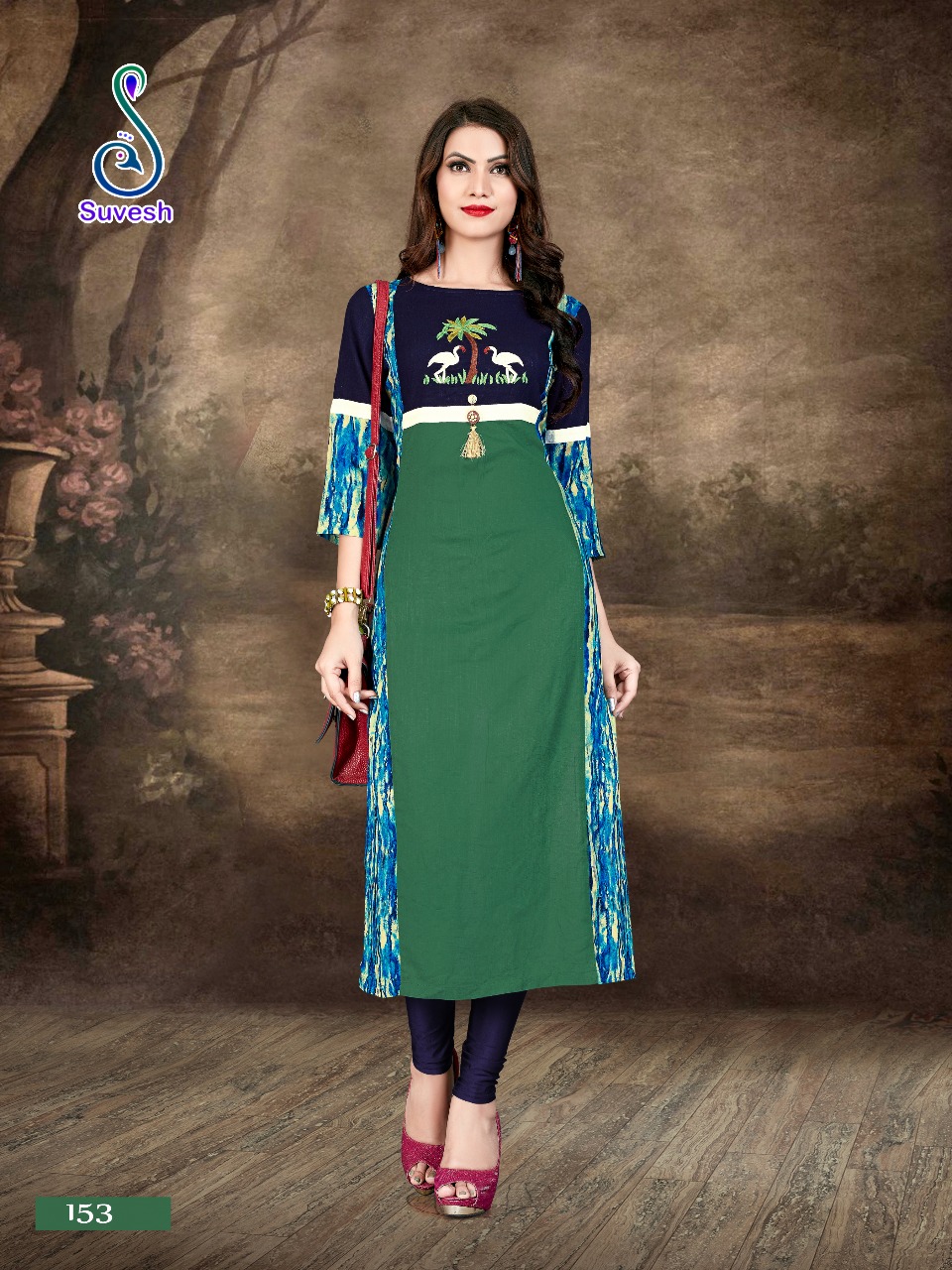Naziya By Suvesh 147 To 153 Series Beautiful Stylish Fancy Colorful Casual Wear & Ethnic Wear & Ready To Wear Rayon/ Slub Embroidered Kurtis At Wholesale Price