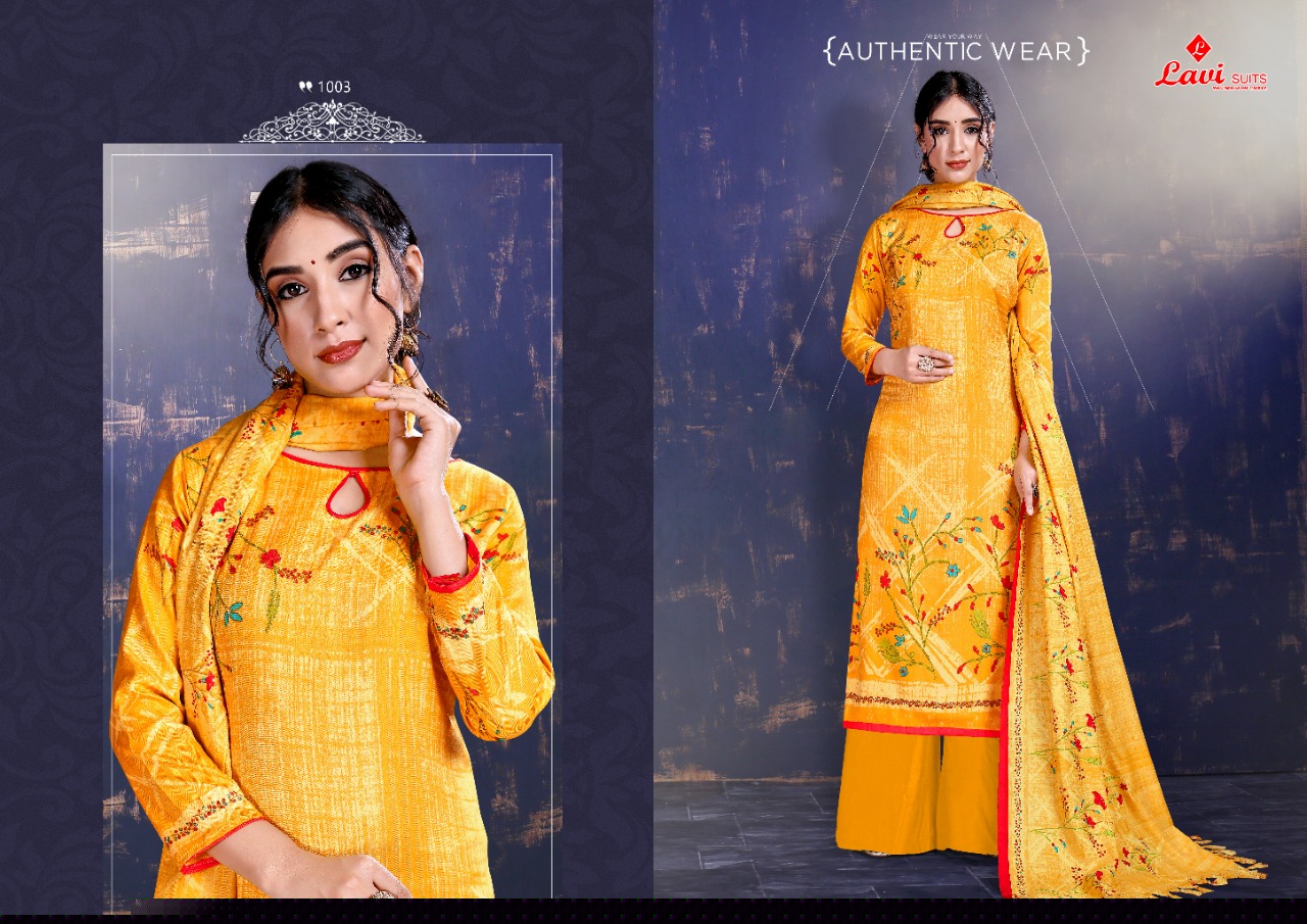Nazmin By Lavi Suits 1001 To 1010 Series Designer Suits Collection Beautiful Stylish Fancy Colorful Party Wear & Occasional Wear Pashmina Digital Printed Dresses At Wholesale Price