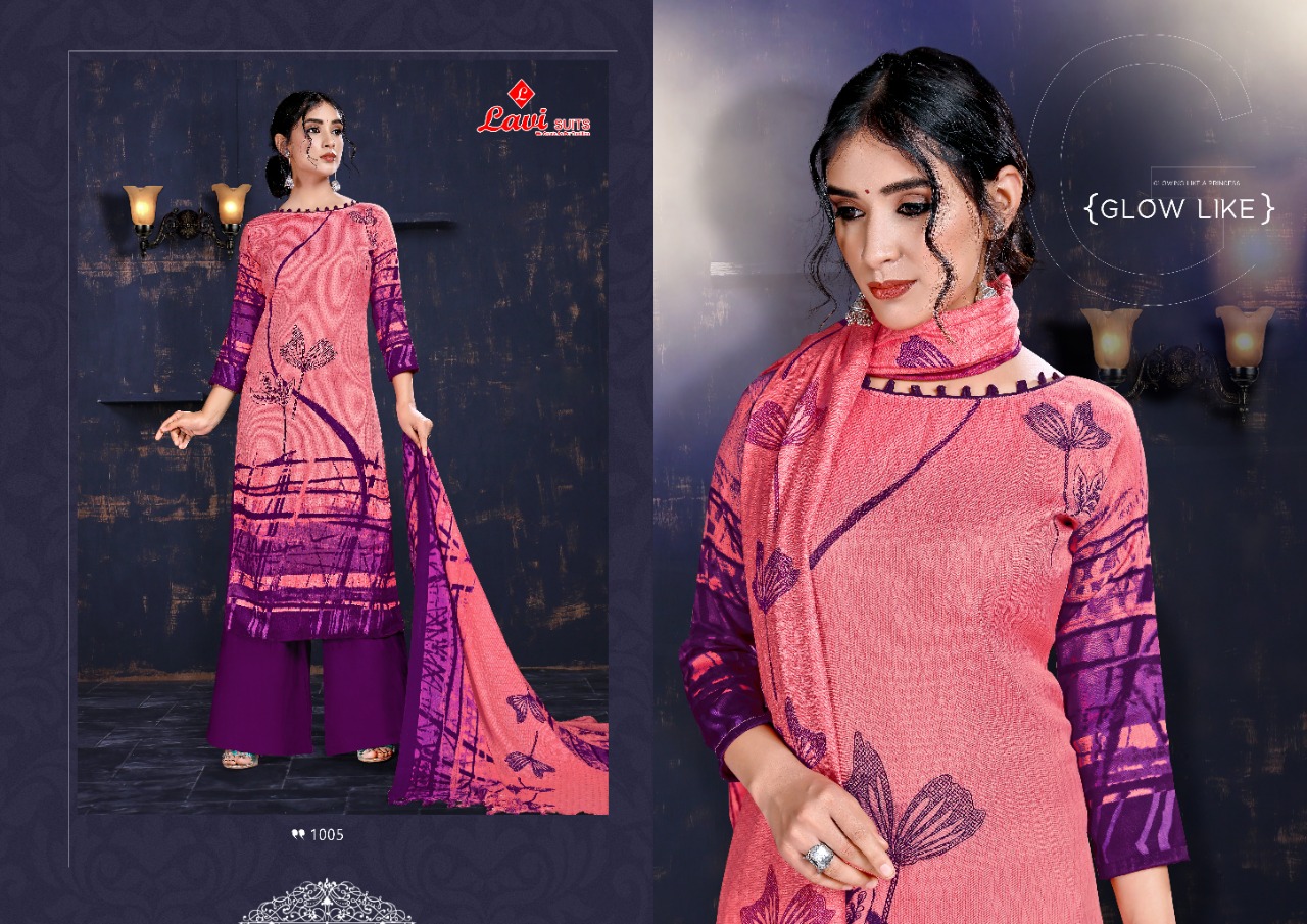 Nazmin By Lavi Suits 1001 To 1010 Series Designer Suits Collection Beautiful Stylish Fancy Colorful Party Wear & Occasional Wear Pashmina Digital Printed Dresses At Wholesale Price