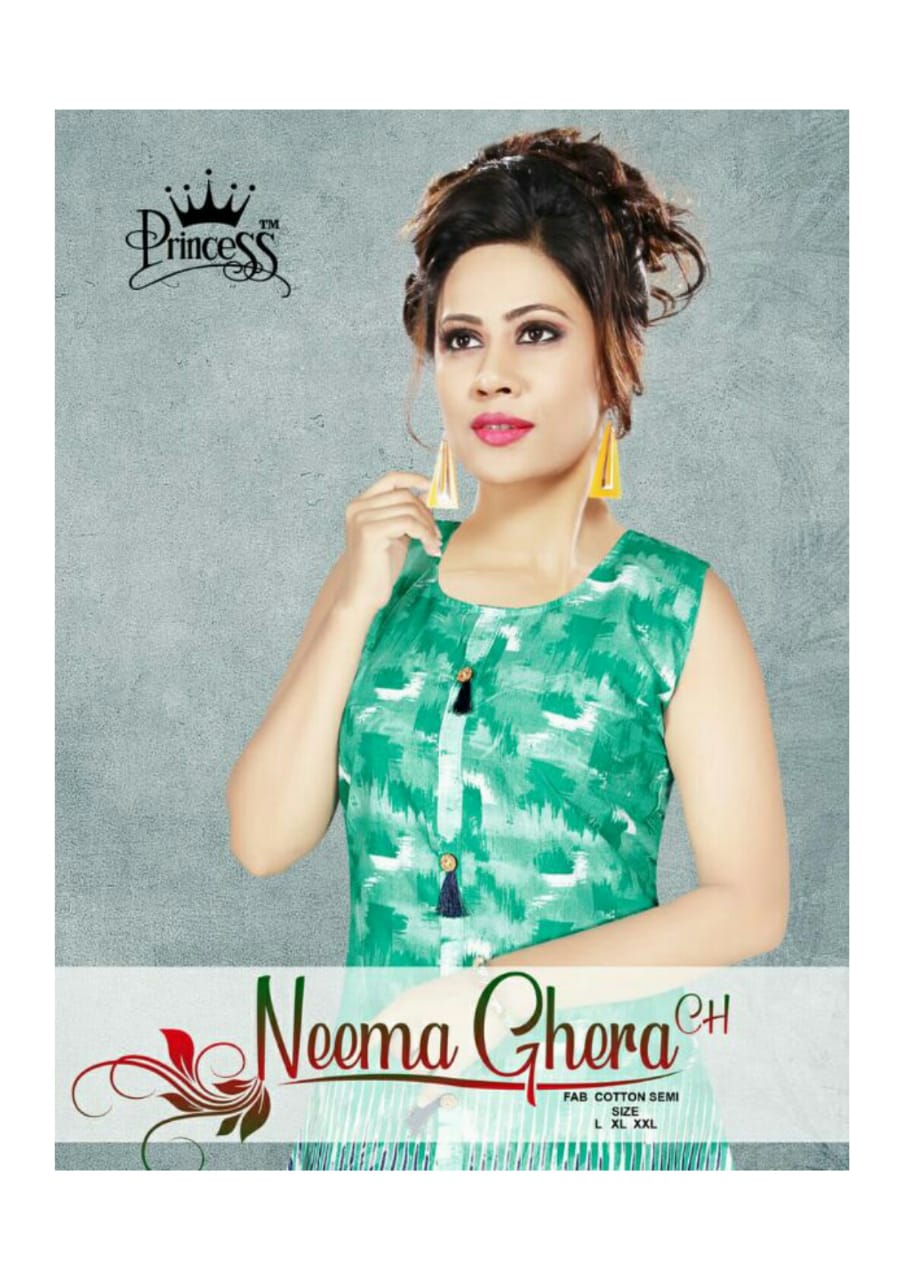 Neema Ghera By Princess 101 To 115 Series Beautiful Stylish Fancy Colorful Casual Wear & Ethnic Wear & Ready To Wear Cotton Printed Kurtis At Wholesale Price