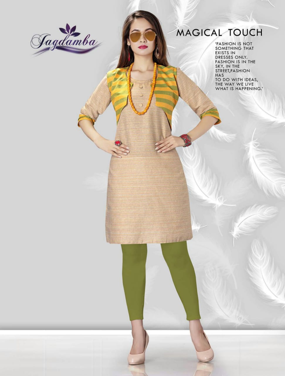 Nency By Jagdamba 01 To 08 Series Beautiful Stylish Colorful Fancy Party Wear & Ethnic Wear & Ready To Wear Heavy Cotton Printed Kurtis At Wholesale Price