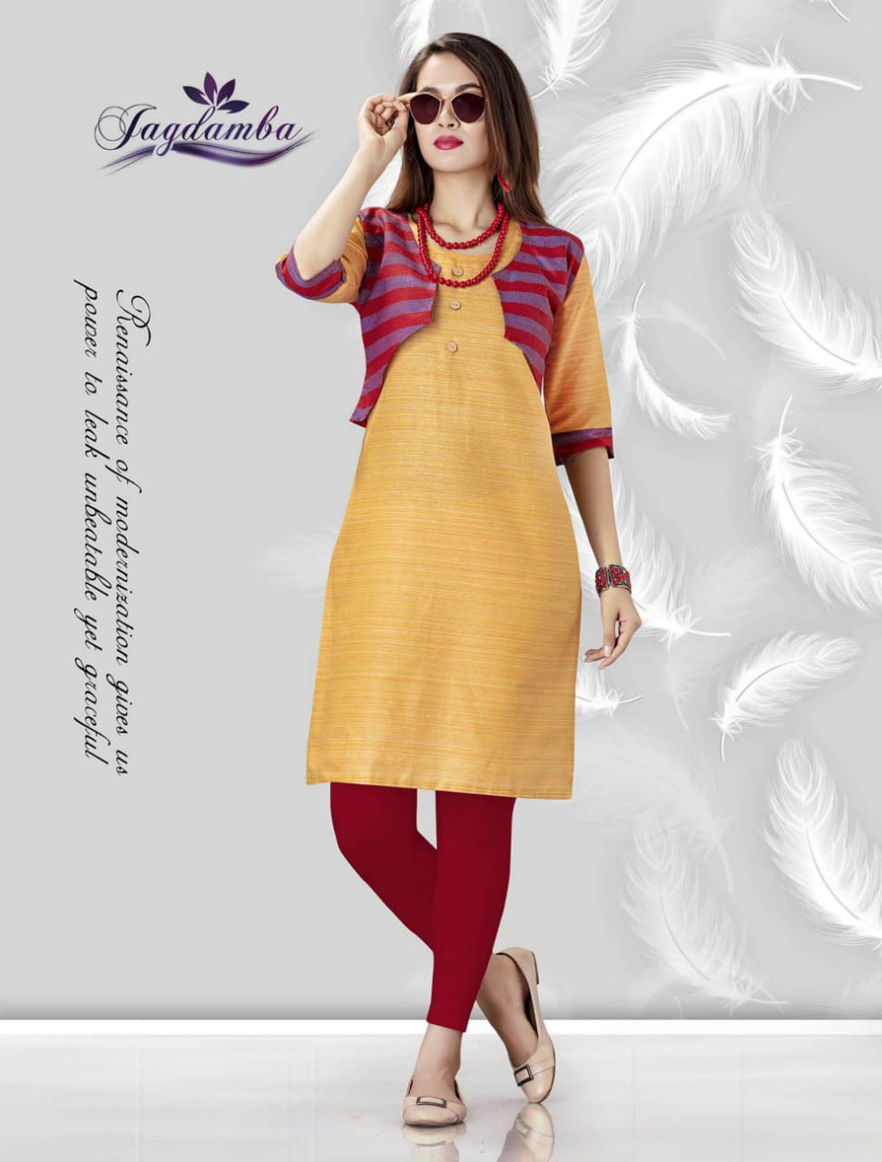 Nency By Jagdamba 01 To 08 Series Beautiful Stylish Colorful Fancy Party Wear & Ethnic Wear & Ready To Wear Heavy Cotton Printed Kurtis At Wholesale Price