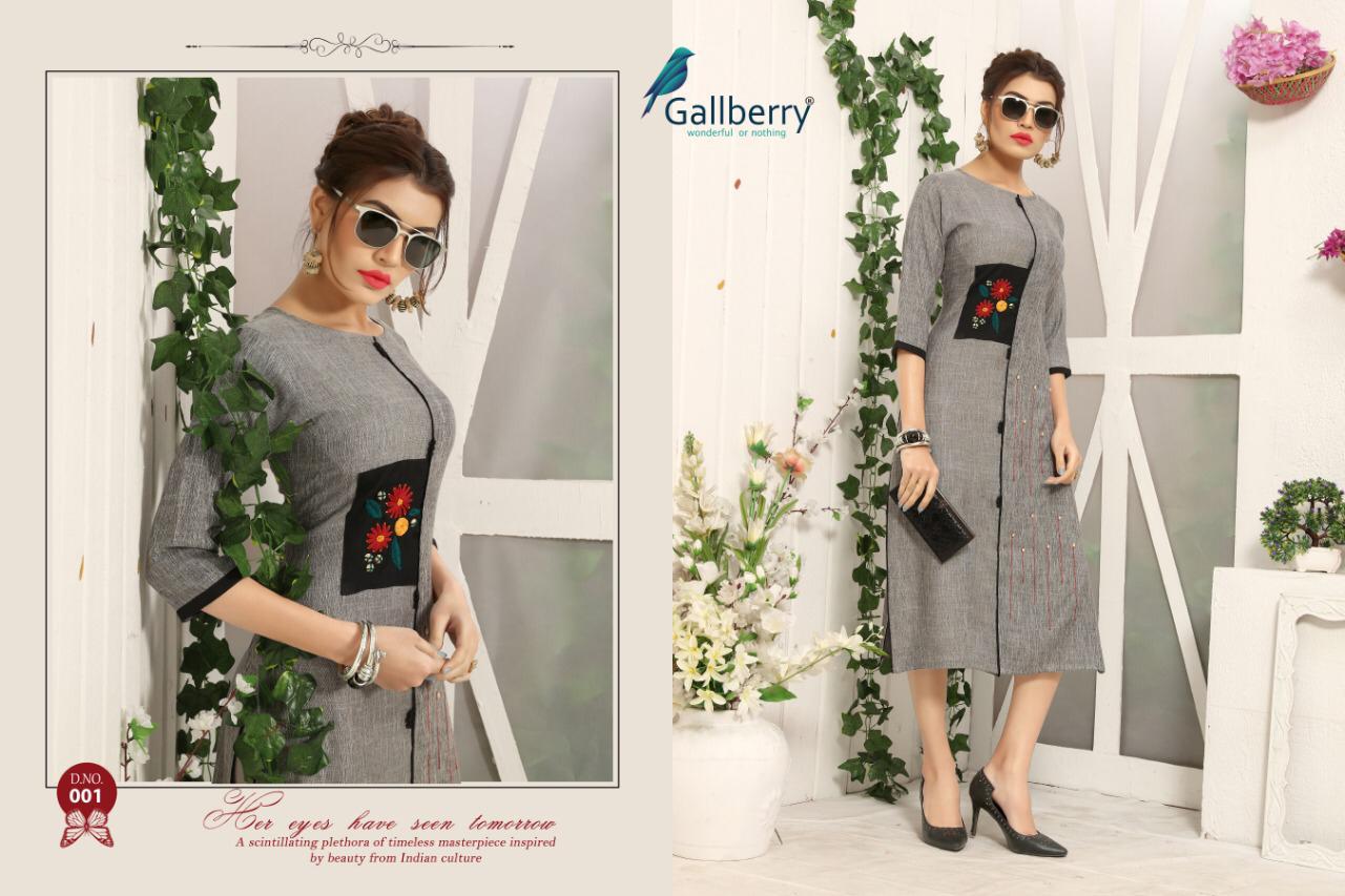 Nerine Vol-2 By Gallberry 001 To 006 Series Beautiful Stylish Fancy Colorful Casual Wear & Ethnic Wear & Ready To Wear Rayon Two Tone Embroidered Kurtis At Wholesale Price