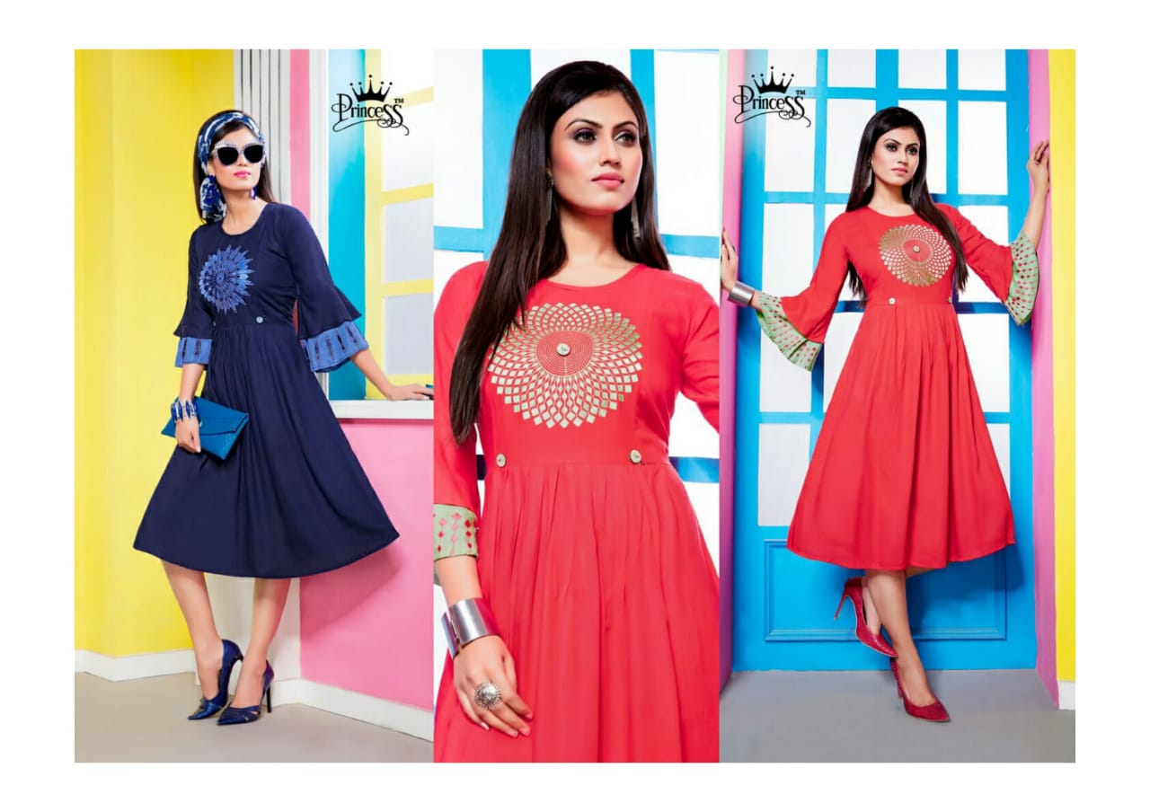 New Heer By Princess 01 To 12 Series Beautiful Stylish Fancy Colorful Casual Wear & Ethnic Wear & Ready To Wear Rayon Slub With Belly Work Kurtis At Wholesale Price