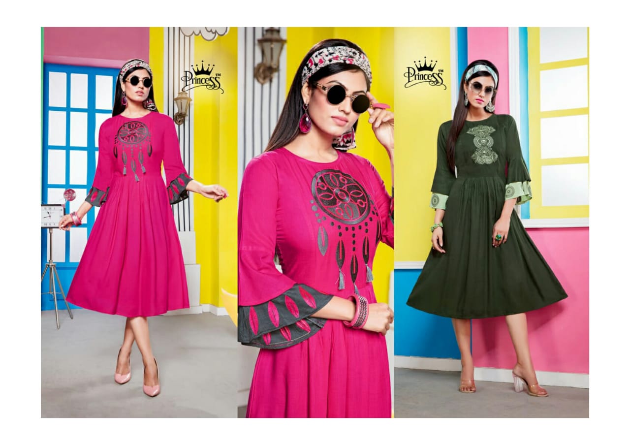 New Heer By Princess 01 To 12 Series Beautiful Stylish Fancy Colorful Casual Wear & Ethnic Wear & Ready To Wear Rayon Slub With Belly Work Kurtis At Wholesale Price