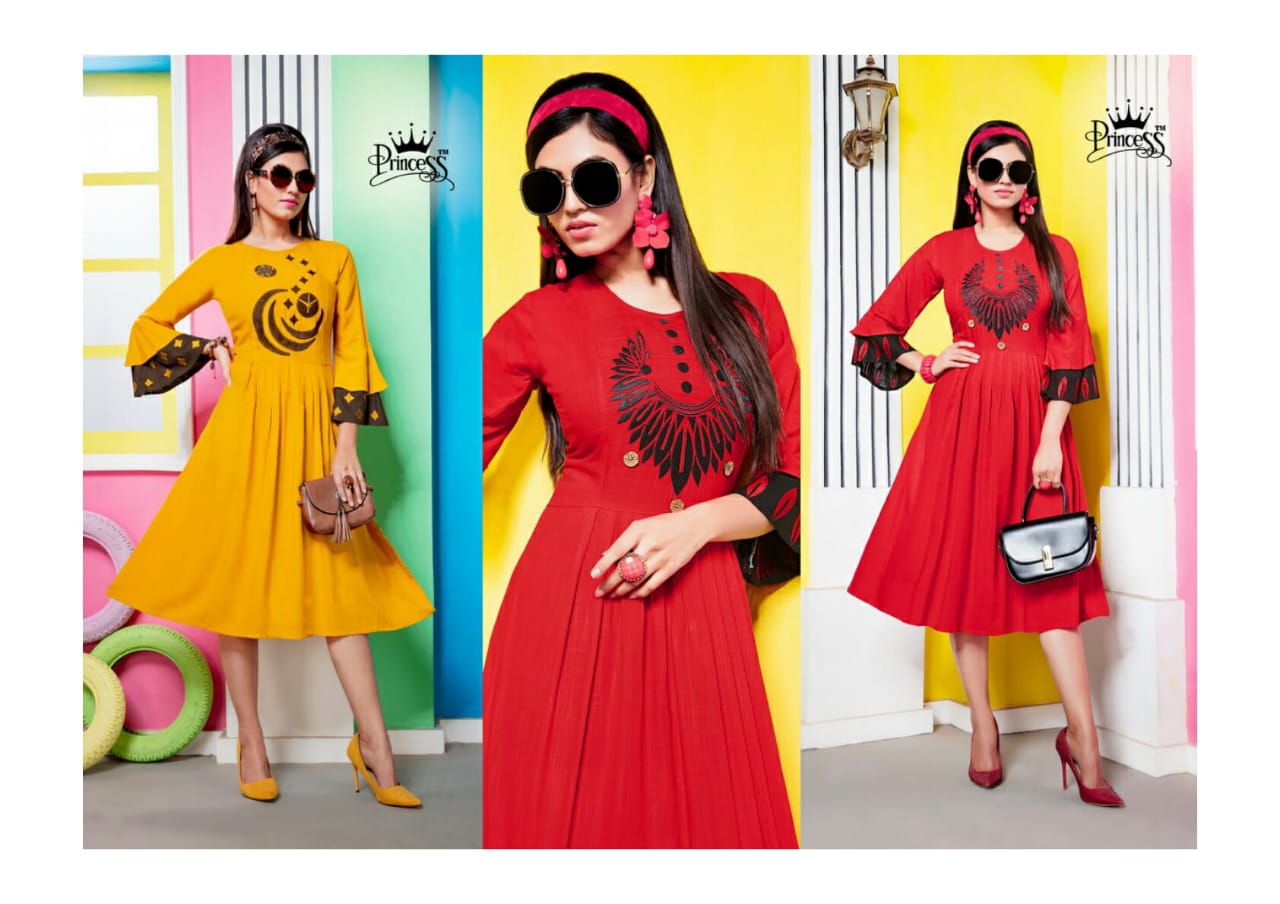 New Heer By Princess 01 To 12 Series Beautiful Stylish Fancy Colorful Casual Wear & Ethnic Wear & Ready To Wear Rayon Slub With Belly Work Kurtis At Wholesale Price