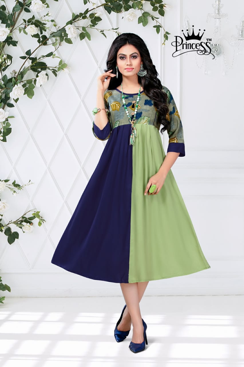 New Heerwa Gown Style By Princess 01 To 12 Series Stylish Fancy Beautiful Colorful Casual Wear & Ethnic Wear Rayon Printed Kurtis At Wholesale Price
