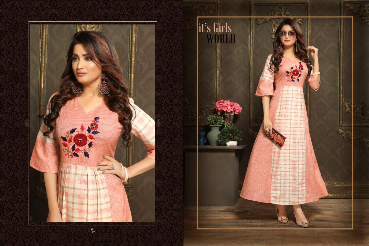 New York By 4u Fashion 1001 To 1004 Series Designer Beautiful Stylish Colorful Fancy Ready To Wear & Casual Wear & Ethnic Wear Handloom Cotton Kurtis At Wholesale Price