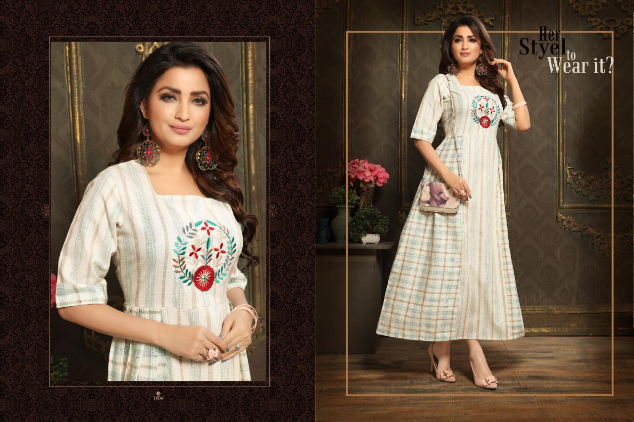 New York By 4u Fashion 1001 To 1004 Series Designer Beautiful Stylish Colorful Fancy Ready To Wear & Casual Wear & Ethnic Wear Handloom Cotton Kurtis At Wholesale Price