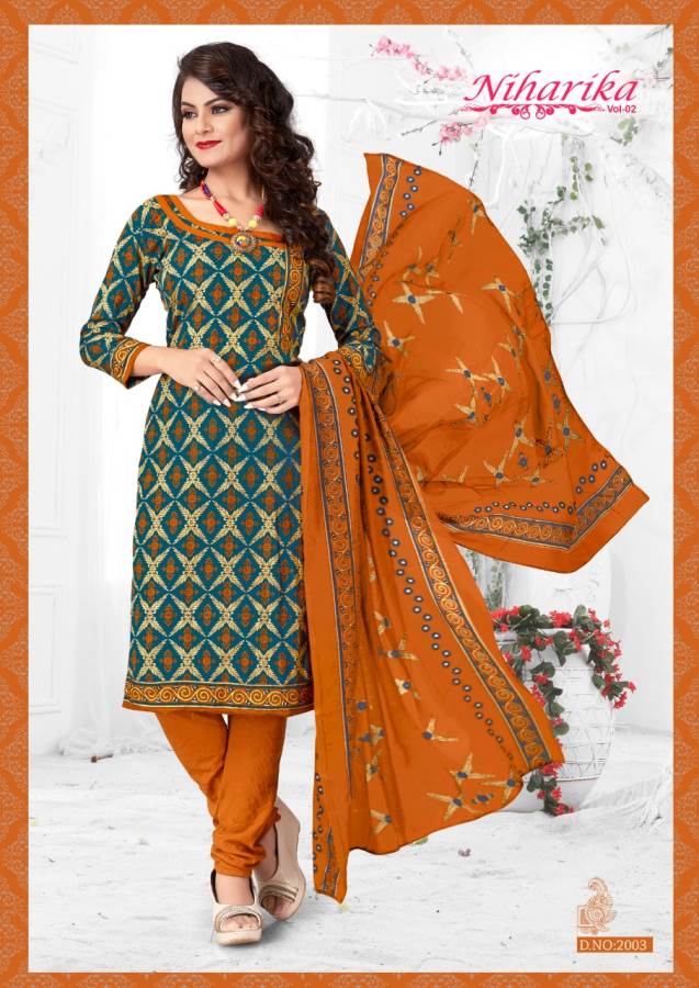 Niharika Vol-2 By Shree Bhairav 2001 To 2010 Series Indian Traditional Wear Collection Beautiful Stylish Fancy Colorful Party Wear & Occasional Wear Cotton Printed Dress At Wholesale Price