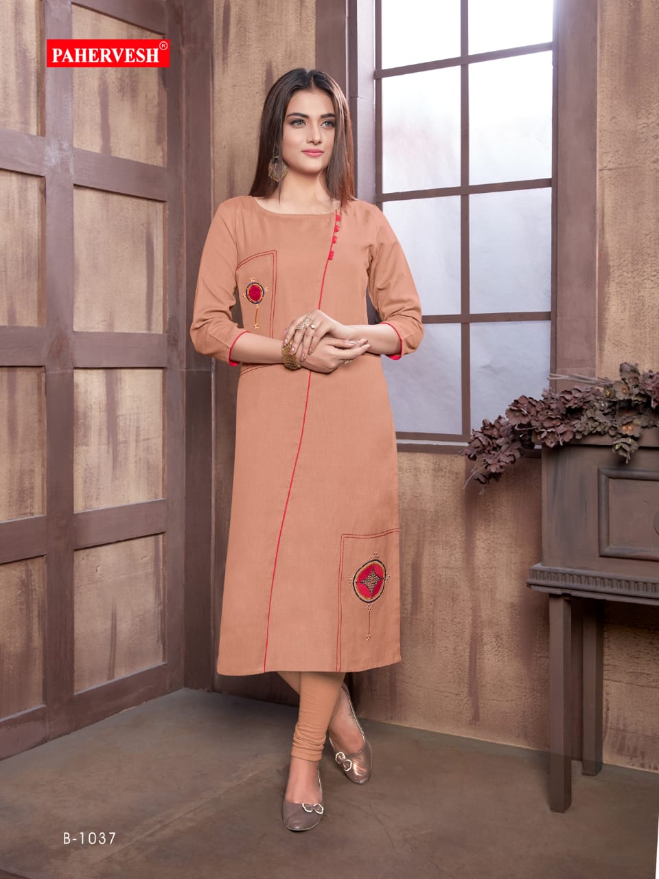 Niharika Vol-5 By Pahervesh Beautiful Colorful Stylish Fancy Casual Wear & Ethnic Wear & Ready To Wear Cotton Flex Kurtis At Wholesale Price