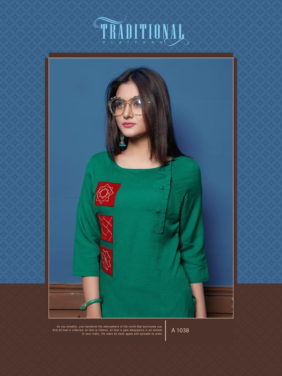 Nikhar Vol-2 By Pahervesh Stylish Fancy Beautiful Colorful Casual Wear & Ethnic Wear Rayon And Rayon Flex With Hand Work And Embroidery Work Kurtis At Wholesale Price