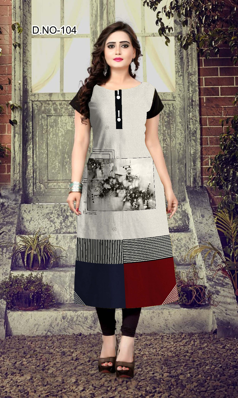 Niksha 101 Series By Kaamiri 101 To 106 Series Beautiful Stylish Fancy Colorful Casual Wear & Ethnic Wear & Ready To Wear Heavy American Crepe Kurtis At Wholesale Price