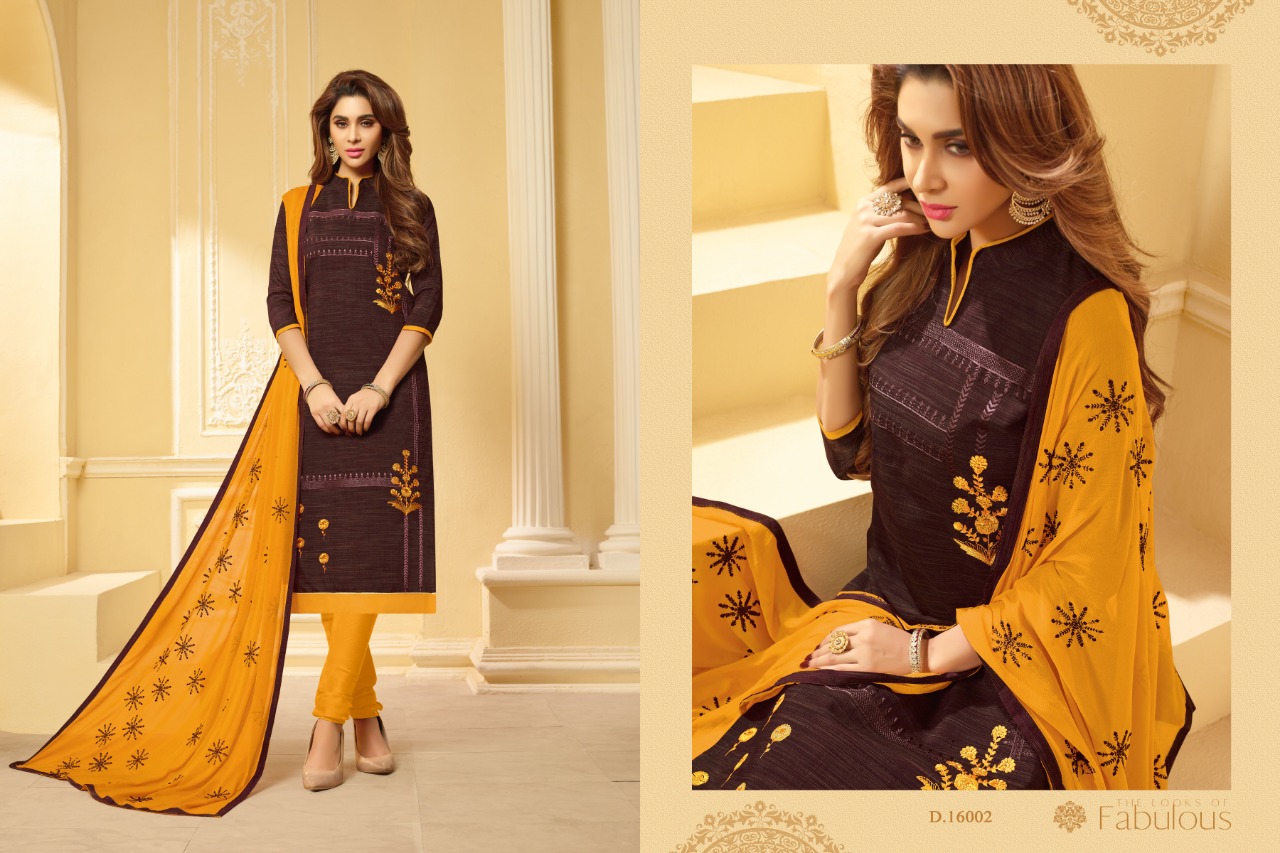 Nirali -4 Raghav Royal 16001 To 16012 Series Beautiful Suits Colorful Stylish Fancy Colorful Casual Wear & Ethnic Wear Cotton Slub With Work Dresses At Wholesale Price