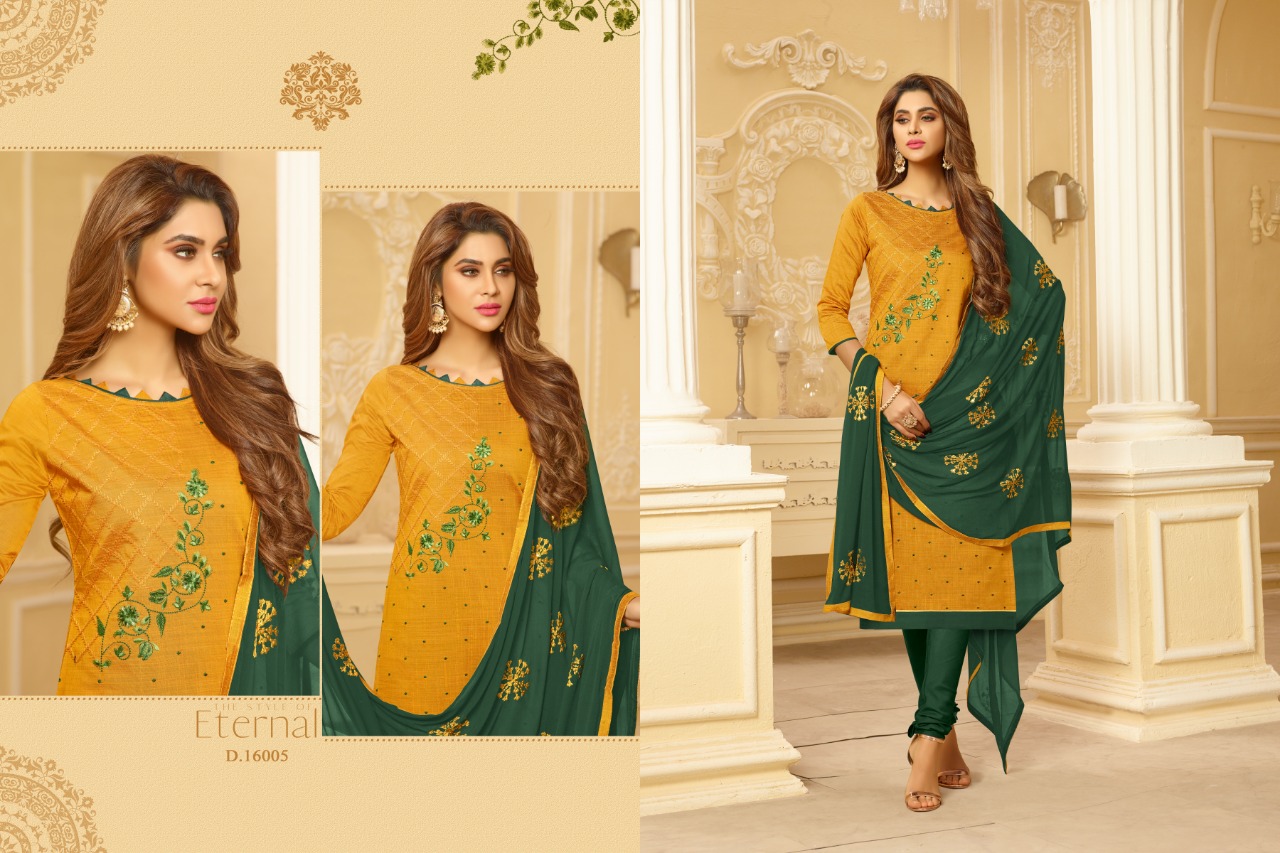 Nirali -4 Raghav Royal 16001 To 16012 Series Beautiful Suits Colorful Stylish Fancy Colorful Casual Wear & Ethnic Wear Cotton Slub With Work Dresses At Wholesale Price