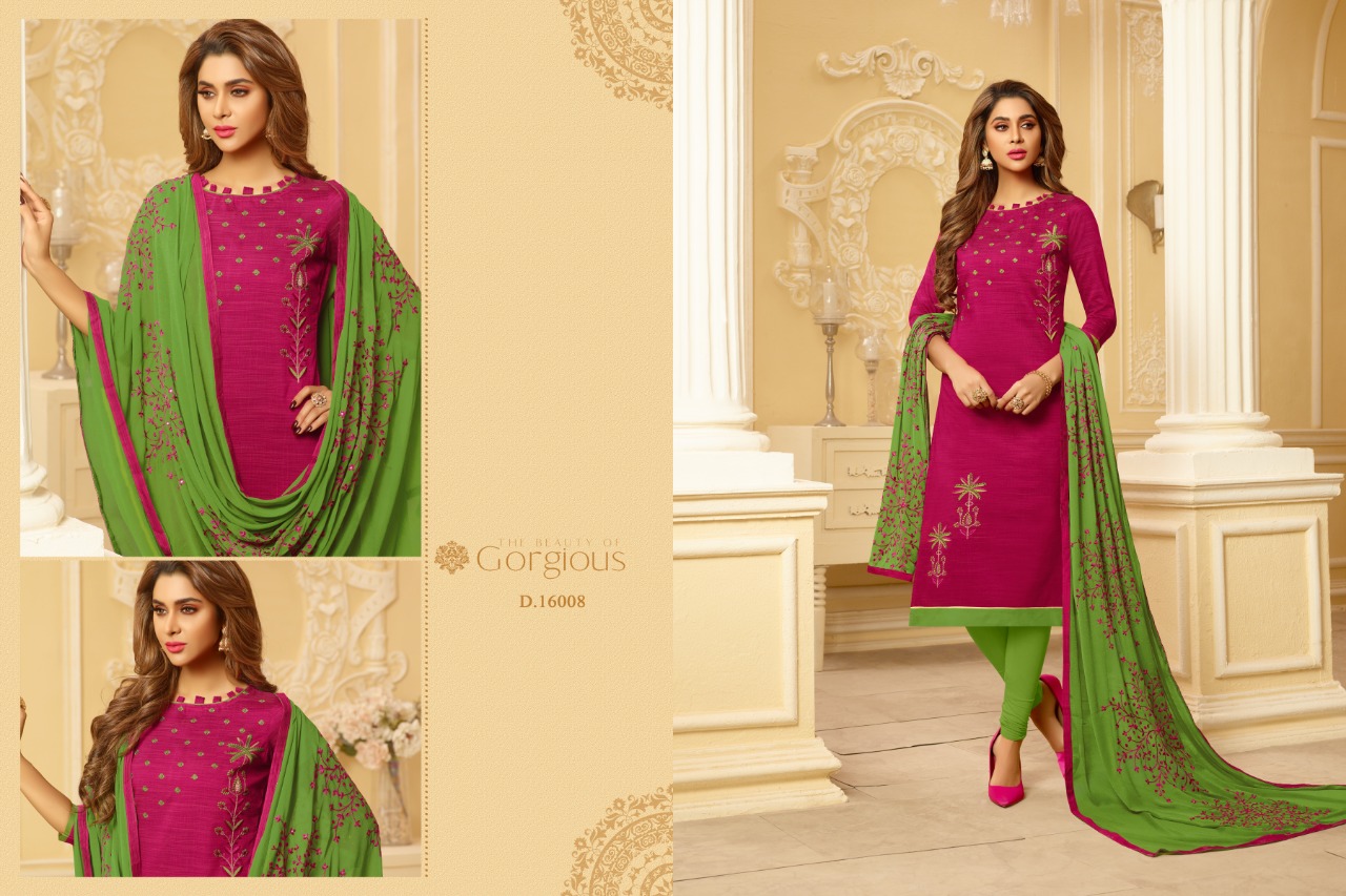 Nirali -4 Raghav Royal 16001 To 16012 Series Beautiful Suits Colorful Stylish Fancy Colorful Casual Wear & Ethnic Wear Cotton Slub With Work Dresses At Wholesale Price