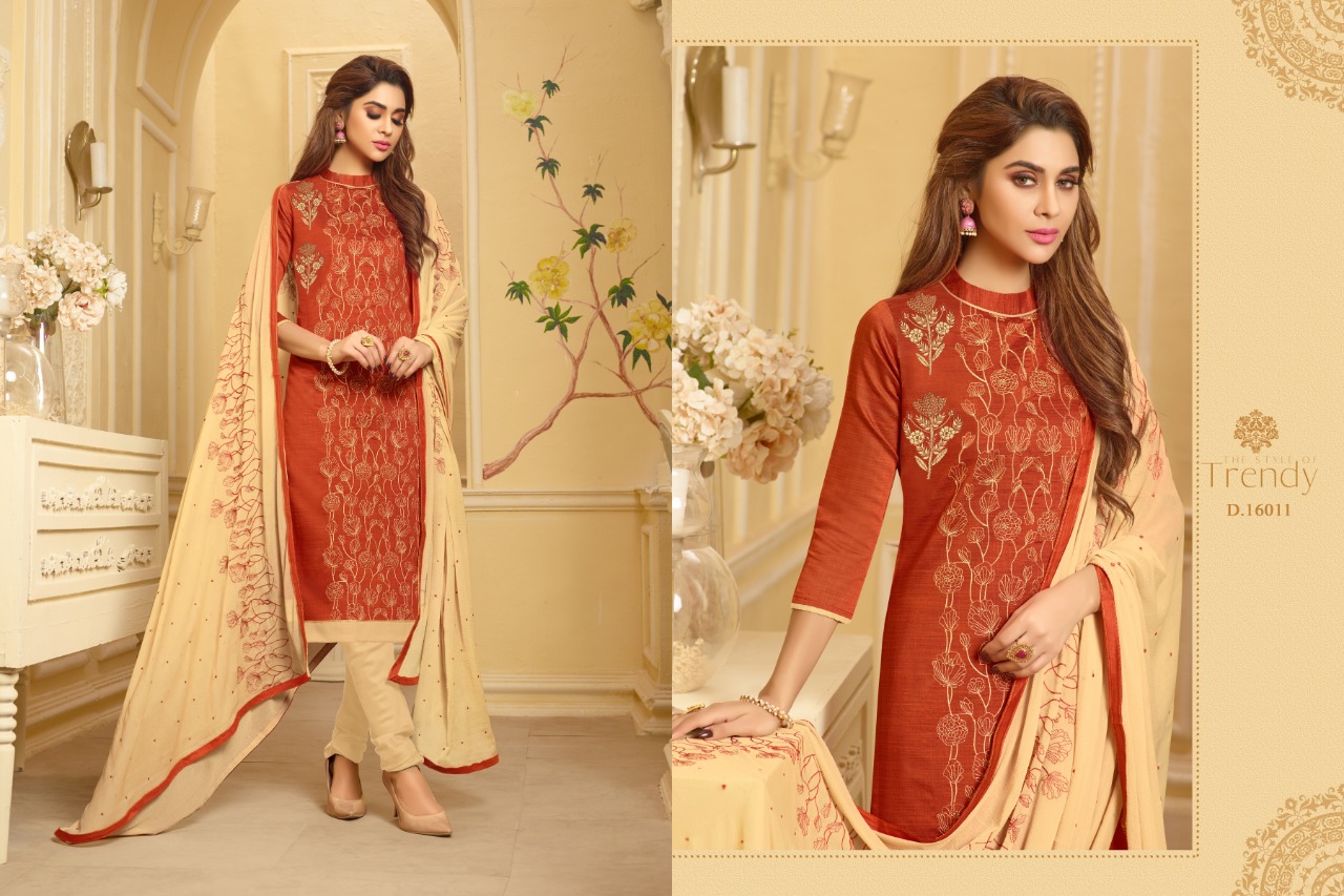Nirali -4 Raghav Royal 16001 To 16012 Series Beautiful Suits Colorful Stylish Fancy Colorful Casual Wear & Ethnic Wear Cotton Slub With Work Dresses At Wholesale Price