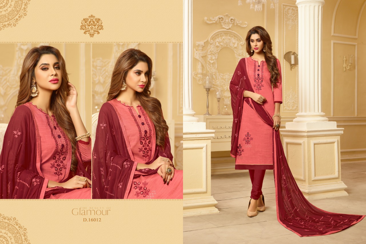 Nirali -4 Raghav Royal 16001 To 16012 Series Beautiful Suits Colorful Stylish Fancy Colorful Casual Wear & Ethnic Wear Cotton Slub With Work Dresses At Wholesale Price