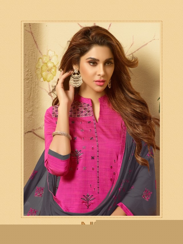 Nirali -4 Raghav Royal 16001 To 16012 Series Beautiful Suits Colorful Stylish Fancy Colorful Casual Wear & Ethnic Wear  Cotton Slub  With Work Dresses At Wholesale Price