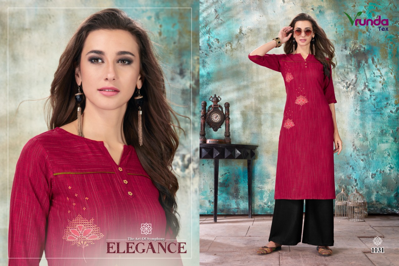 Nirva By Vrunda Tex 1131 To 1136 Series Designer Wear Collection Beautiful Stylish Fancy Colorful Party Wear & Occasional Wear Heavy Rayon Duplex Slub With Embroidery Kurti At Wholesale Price