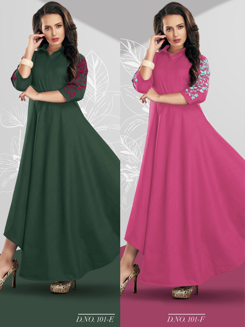 Nirvani By Mrigya 101-a To 101-f Series Designer Beautiful Stylish Fancy Colorful Party Wear & Ethnic Wear Collection Handloom Cotton Embroidered Kurtis At Wholesale Price