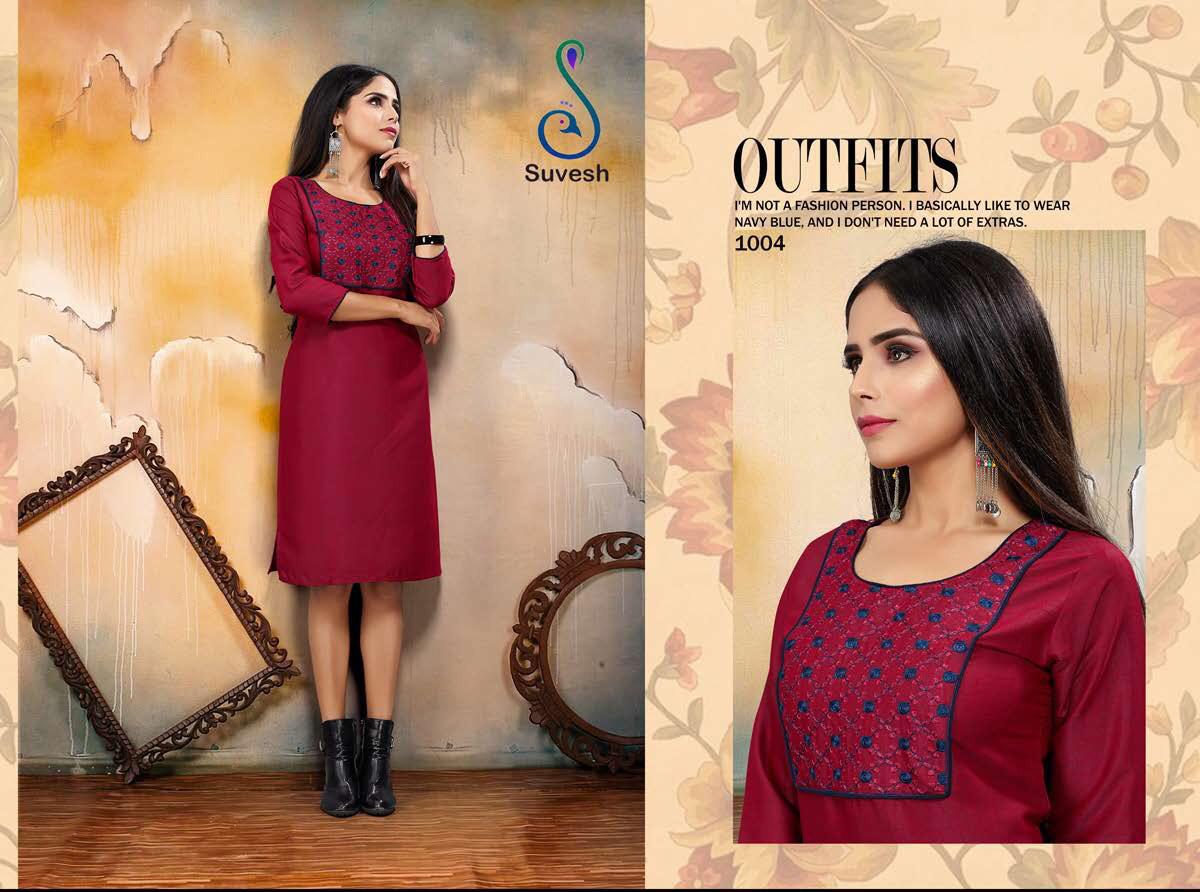 Niyati Vol-2 By Suvesh 1001 To 1008 Series Beautiful Stylish Fancy Colorful Casual Wear & Ethnic Wear & Ready To Wear Rayon Two Tone Kurtis At Wholesale Price
